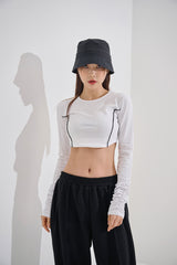 スリーブカットクリップTシャツ/sleeve cut crop tee(9188)