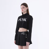 パンククロップシャツ/0 1 punk crop shirt - BLACK