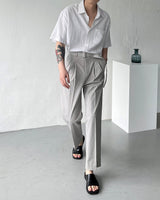 マンスリネンツータックベルトスラックス / Month )  linen two-tuck belt slacks (3 colors)