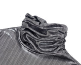 シャーリングネックTシャツ/Shirring Neck T-Shirt _ Dark Silver
