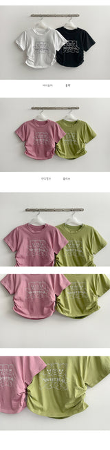 キャリックサイドシャーリングストリングクロップド半袖Tシャツ / Carrick Side Shirring String Cropped Short-Sleeved T-Shirt