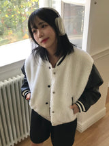 Blando fleece varsity jacket