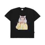 ベイビーフェイスキャットイヤプラグ半袖Tシャツ