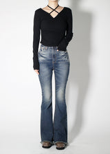 ラフブーツカットデニムパンツ / no.3005 Rough Bootcut Denim Pants (2color)