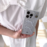 White pearl ribbon jelly hard case (clear)