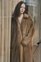 フェイクファーロングコート/FAKE FUR LONG COAT_BROWN