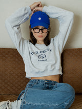 Women Bon Vivant Crop Crewneck_Melange Gray