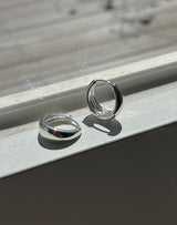 [92.5silver] bulky drop one-touch earrings (silver) 
