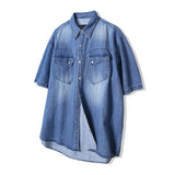 ウォッシュドデニムウェスタンシャツ / WASHED DENIM WESTERN SHIRT BLUE