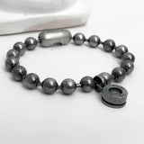 9mm ボールチェーン バレットバック ブレスレット / [BLESSEDBULLET]9mm ball chain bulletback bracelet_dark silver
