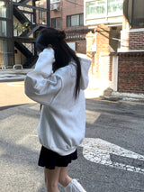 [Brushed lining] world lettering overfit hooded t-shirt