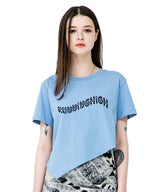 GLITTER LOGO UNBALANCE CROP TEE (6589981622390)