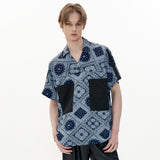 Track Shirt [Navy Paisley] (6593593376886)