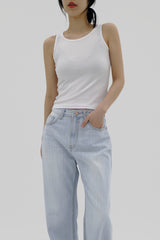 シンプルリブドスリーブレス / Simple Ribbed sleeveless (2color)