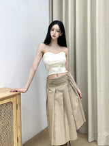 ベターラップアンバランスロングプリーツスカ－ト/797. Better wrap unbal long pleats sk (2color)