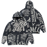 20 GRAFFITI OVERSIZED HEAVY SWEAT HOODIE WHITE / BLACK (4626267537526)