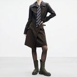 Crohn's woolen midi skirt