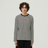STRIPE RAGLAN LOGO LONG SLEEVE (BLACK) (6603659444342)