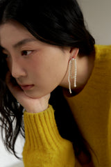 リボンボウドロップピアス