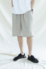 ONE TUCK BERMUDA PANTS BEIGE (6561070284918)