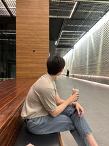 オンスリネン3ボタンカラー半袖ニットウェア / Oz Linen 3 Button Collar Short-Sleeved Knitwear (5 colors)
