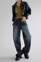 レザートラッカージャケット / Leather Trucker Jacket (2color)