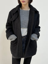 Layering boat neck short knit 