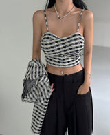 X Tweed bustier cardigan set