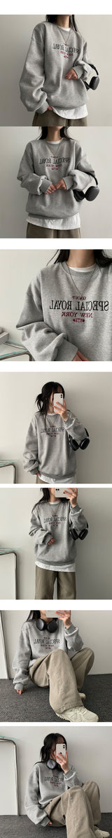 [fleece] Royal embroidery sweatshirt