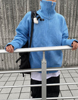 ニットハイネックジップアップ