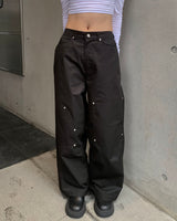 Cotton snap pants