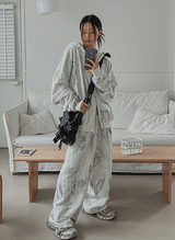 ウォーニングダーティペイントセットワイドパンツ