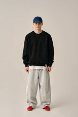 REVERSE PATTERN SWEATSHIRT-BLACK