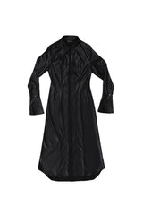 MAXI LEATHER SHIRT #BLACK