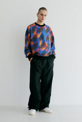ファンスクリブリングオールオーバークルーネック / BSR2223FWPO078 FUN SCIBBLING ALL OVER CREWNECK NEON SIGN