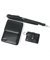 [Mサイズ] ミニマルバースクエアレザーバッグ&マルチカードウォレット / [M size]minimal bar square leather bag & multi card wallet black