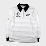 SQUAD STRIPE TERRY COLLAR ZIPUP (WHITE) (6675309920374)