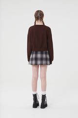 ウィティーバニークロップ丈スウェットシャツ／WITTY BUNNY CROP SWEATSHIRT [BROWN]