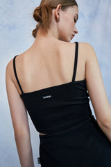 [SET] HIDE Chain Crop Top (Black) (6570965172342)