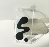 メタリックオブジェクトランスペアレントフォーンケース / Metallic Object black Transparent Phone Case