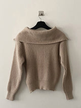 Loupe half zip-up knit