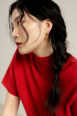 double tear earring - gold