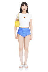 90sベアクロップスパンショートスリーブTシャツ/90s bear crop span short sleeve t-shirts (white)