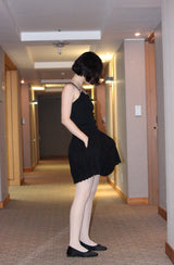 フラワーレーススカート/flower lace skirt (black)