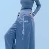 クロスラップスカートパンツ/1 0 cross wrap skirt pants - GREY