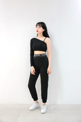 チェーンオフショルダークロップT/TOP(7002) Chain Off Shoulder Crop Tee