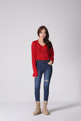 シースルークロップTシャツ / TOP(4863) see-through crop Tee