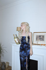 ローズスリットドレス/ROSE SLIT DRESS[blue]