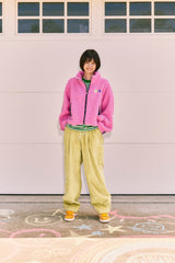 KIRSH X MISAKI KAWAI FLEECE MIX PATCH STADIUM JACKET [PINK]