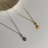 シンプルハートコインユニークネックレス/sehi Simple Heart Coin Unique Necklace